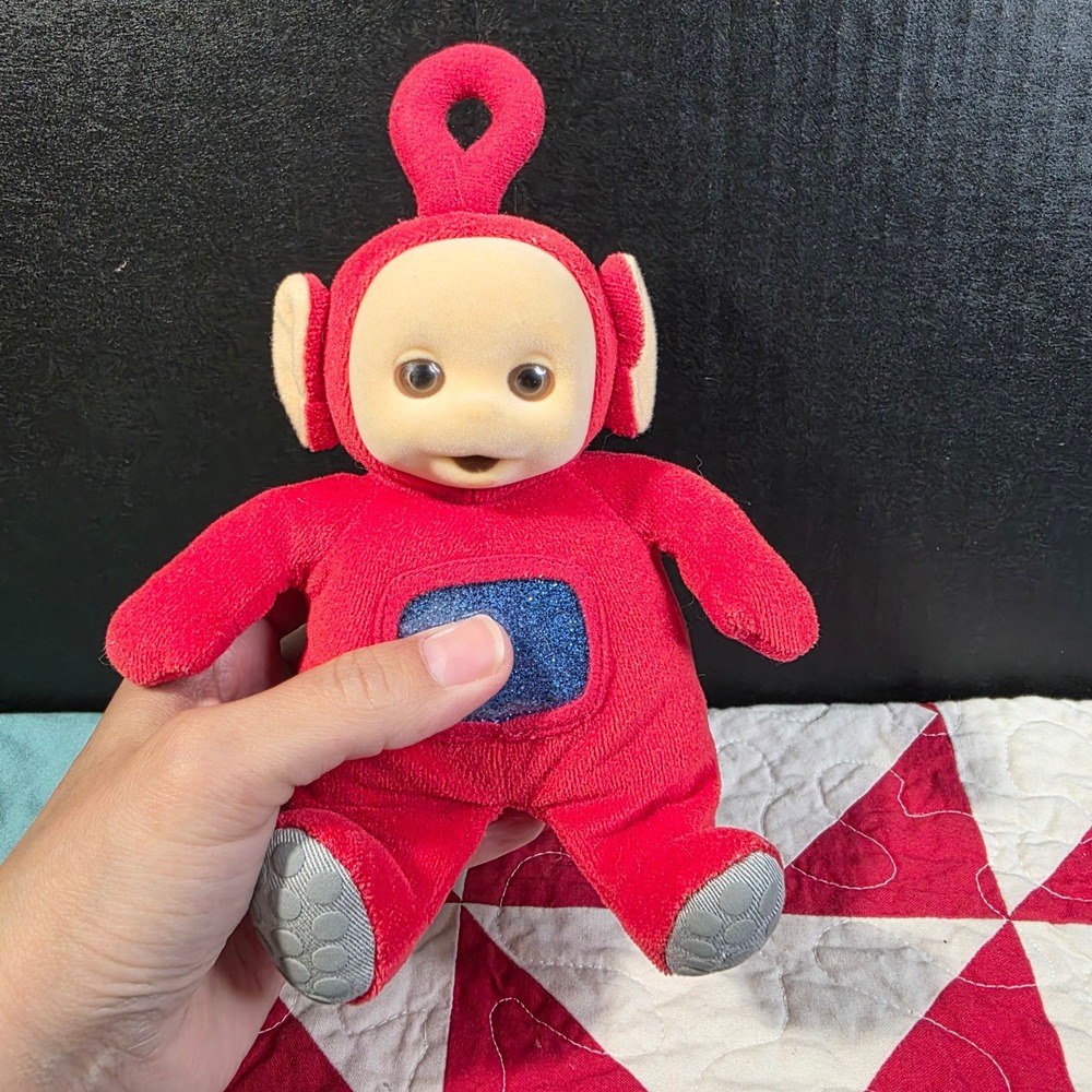 Vintage Eden Teletubbies Po Red Plush Stuffed Animal 1998 8 inch Flocked Face